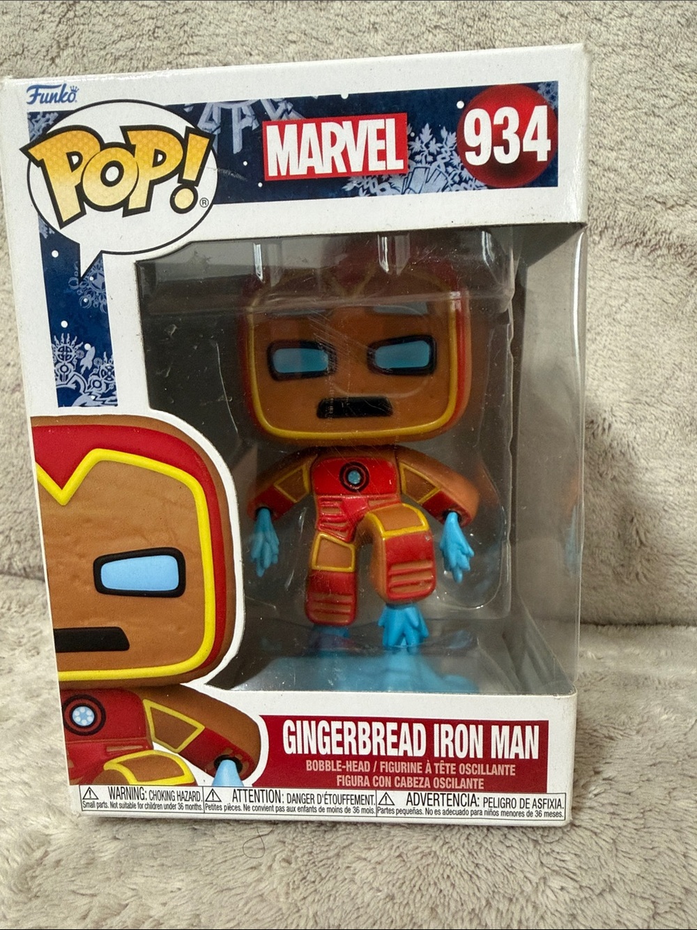Funko Pop! Marvel Gingerbread Iron Man Vinyl Figure - Red, Brown, Blue